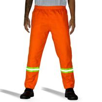 Kit 5 calças brim - laranja com refletivo p, m, gg, xg