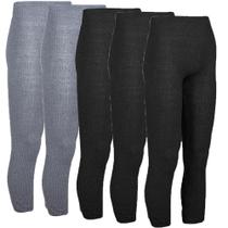 Kit 5 Calças Fusô Fina Lã Tricot Unissex Adulto Lisa Inverno