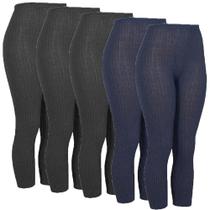 Kit 5 Calças Fusô Grossa Lã Tricot Feminina Adulto Inverno