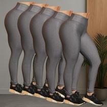 Kit 5 Calças Legging Feminina Suplex Academia Cintura Alta