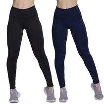 Kit 5 Calças Legging Fitness Montaria Cintura Alta Empina Bumbum