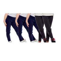 Kit 5 calças legging infantil lisa basica cintura alta suplex uniforme escola dia a dia passeio