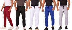 Kit 5 Calças Masculina Jogger Atacado Moletom Lisa Premium