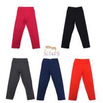 Kit 5 calças suplex lisa infantil legging menina