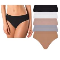 Kit 5 calcinha basica sem costura lopa feminina lupo 40300 Kit 5 calcinha basica sem costura lopa feminina lupo 40300
