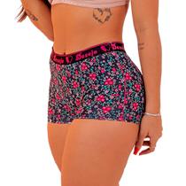 kit 5 calçinha boxer cueca box feminina shortinho lingerie de microfibra com cós