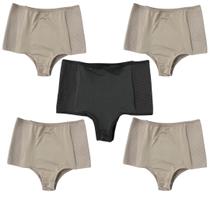 Kit 5 Calcinha Cinta Modeladora Cintura Alta Compressão Lisa Kit 5 Calcinha Cinta Modeladora Cintura Alta Compressão Lisa