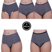 Kit 5 Calcinha Compressão Cós Alto Mescla Modeladora - c3 KIT 5 REBECA Kit 5 Calcinha Compressão Cós Alto Mescla Modeladora - c3 KIT 5 REBECA
