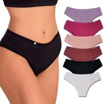 Kit 5 Calcinha Conforto Microfibra Lisa Estilo Tangão Feminino Adulto Kit Lingerie Atacado