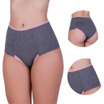 Kit 5 Calcinha Cós Alto Fitness Mescla Rebeca