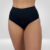 Kit 5 Calcinha Cós Alto Lisa Cinta Modeladora Pós Parto Lingerie Feminina Suplex Alta Compressão