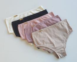 kit 5 Calcinha De Algodão Cós Alto , Dia a Dia, Pós Parto e Gestante