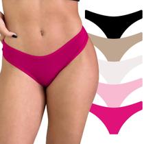Kit 5 Calcinha de Algodão Feminina Tanga Cotton Conforto