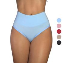 Kit 5 Calcinha Feminina Cós Alto Duplo Atacado Revenda