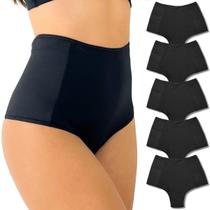 Kit 5 Calcinha Feminina Elástico Lateral Anti Culote Preto
