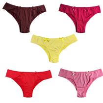 Kit 5 Calcinha Feminina Tanga Lateral Dupla Confort Datha