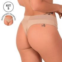 KIT 5 Calcinha Fio Duplo Feminina em Microfibra de poliamida cós duplo Sensual e Confortável KIT 5 Calcinha Fio Duplo Feminina em Microfibra de poliamida cós duplo Sensual e Confortável