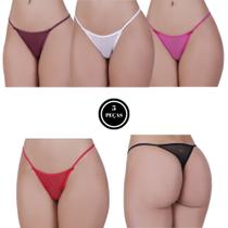 Kit 5 Calcinha Fio Tule - c3 KIT 5 CALCINHA LUANA Kit 5 Calcinha Fio Tule - c3 KIT 5 CALCINHA LUANA