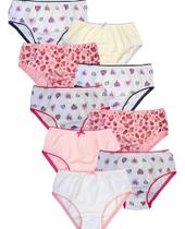 Kit 5 Calcinha Infantil Algodão Tradicional Menina Variadas