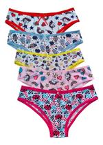 Kit 5 Calcinha Infantil Lingerie para menina microfibra com estampas em atacado combo calçolinha