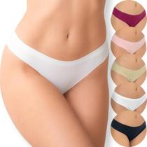 Kit 5 Calcinha Invisível Sem Costura Microfibra Feminina