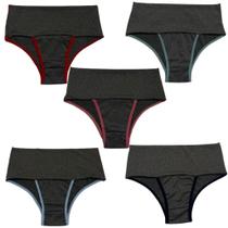 Kit 5 Calcinha Modeladora Fitness Cós Alto Feminina Compressão Abdominal Segura Barriga Microfibra Kit 5 Calcinha Modeladora Fitness Cós Alto Feminina Compressão Abdominal Segura Barriga Microfibra