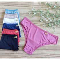 KIT 5 Calcinha Tangão Lingerie Conforto Lisa