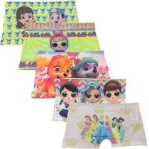 Kit 5 Calcinhas Box Boxer Fristyle Em Microfibra Personagens Variados Infantil