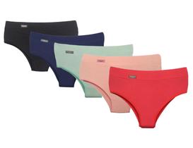 Kit 5 Calcinhas Cintura Alta Em Microfibra Lisa Redutora Lingerie Luxo