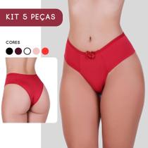 Kit 5 Calcinhas Confort Pala Dupla Kit 5 Calcinhas Confort Pala Dupla