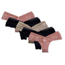 Kit 5 Calcinhas Cós Em Renda Lingerie Feminina Atacado Kit 5 Calcinhas Cós Em Renda Lingerie Feminina Atacado
