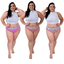 Kit 5 calcinhas cotton plus size
