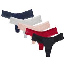 Kit 5 Calcinhas Dakota Lara Microfibra Cintura Média Rendada Fio Duplo Algodão Kit 5 Calcinhas Dakota Lara Microfibra Cintura Média Rendada Fio Duplo Algodão