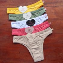 Kit 5 Calcinhas de Algodão Corpo Colado Modelo Tanga Kit 5 Calcinhas de Algodão Corpo Colado Modelo Tanga