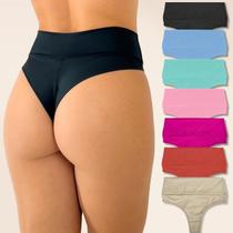 Kit 5 Calcinhas Feminina Cintura Alta Fio Dental Não Marca Tamanho:G