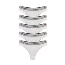 Kit 5 Calcinhas Fio Dental Cotton Algodão Confortável com Elástico Try Basics