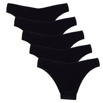 Kit 5 Calcinhas Fio Dental Sem Costura Poliamida Huxter Preto Kit 5 Calcinhas Fio Dental Sem Costura Poliamida Huxter Preto