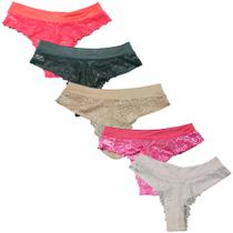 Kit 5 Calcinhas Fio Duplo Fristyle Microfibra Renda Frontal Kit 5 Calcinhas Fio Duplo Fristyle Microfibra Renda Frontal