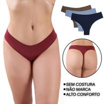 Kit 5 Calcinhas Fio Sem Costura Corte Laser Lingerie Invisível