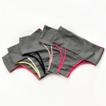Kit 5 Calcinhas Fitness Cintura Alta Cós Duplo Atacado