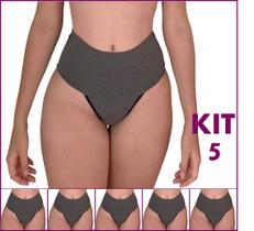 Kit 5 Calcinhas Fitness Lingerie Cós Alto