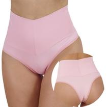 Kit 5 Calcinhas Gestante Pós Parto Cintura Alta Cós Duplo em Poliamida Lingerie Grávida Maternidade Confortável baixa compressão