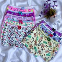 Kit 5 calcinhas infantil box shortinho