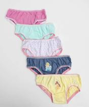 Kit 5 Calcinhas Infantil Estampa Princesas Tam 2 a 12 -67087