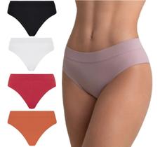 Kit 5 Calcinhas Loba Biquini Sem Costura Microfibra Maciez