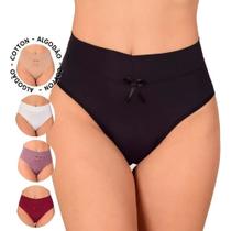 Kit 5 Calcinhas Modeladora Cós Alto Algodão Conforto Premium