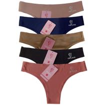 Kit 5 Calcinhas Sem Costura Corte a Laser Tanga Amorarma / Valentina Girls / Hangar Atacado Revenda (Envio Imediato) -