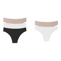 Kit 5 Calcinhas Tanga Cotton Algodão Básica Lisa Kit 5 Calcinhas Tanga Cotton Algodão Básica Lisa