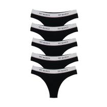 Kit 5 Calcinhas Tanga Cotton Algodão Confortável com Elástico Try Basics Kit 5 Calcinhas Tanga Cotton Algodão Confortável com Elástico Try Basics