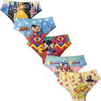 Kit 5 Calcinhas Tanga Fristyle Em Microfibra Personagens Menina Infantil
